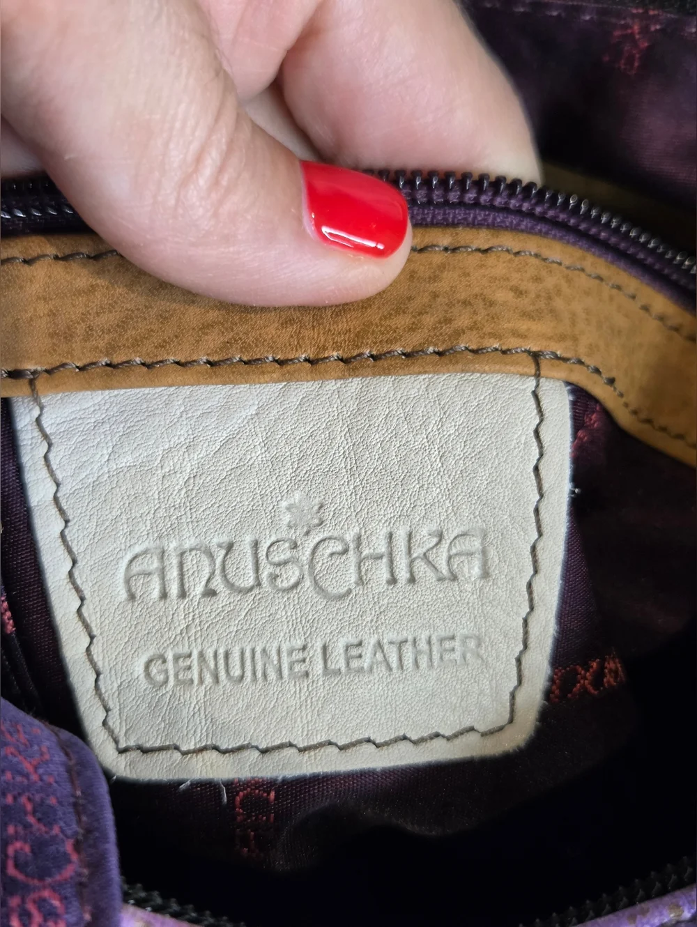 Anuschka Floral Hand Painted Leather Shoulder Bag - Picture 14 of 16